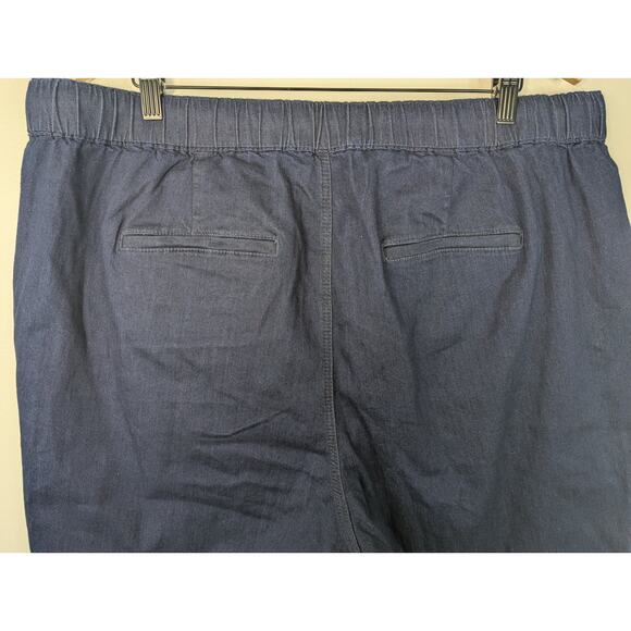 Universal Standard Dark Indigo Comfort Denim Drawstring High Rise Tapered Jean - Picture 7 of 10